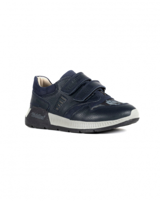 Navy Blue Leather Velcro Shoes for Boys