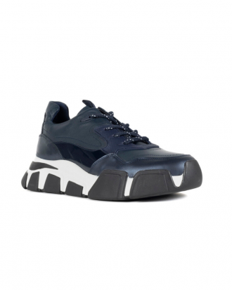 Platform sneakers 12546 - Navy blue