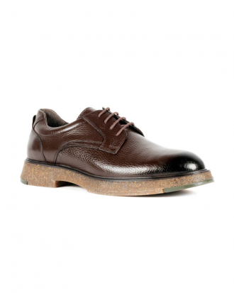 Grain leather derby shoes with thick sole
