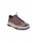 Men's Two-Tone Leather and Suede City Shoes in Brown