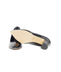 Black square heel pump with crocodile effect