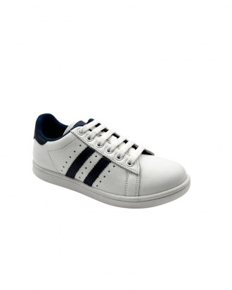 White Kids' Sneakers with Stripes